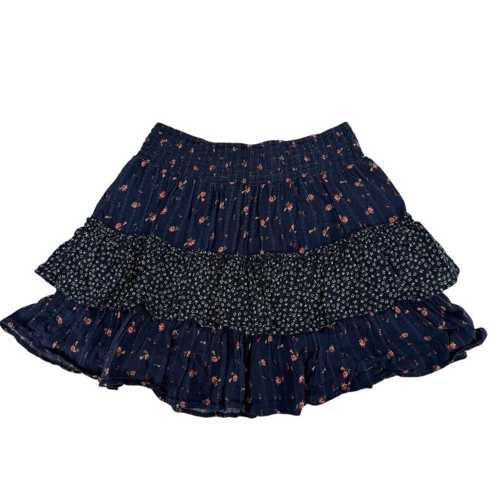 American Eagle Tiered Bohemian Peasant Skirt Mini A Line Elastic Waist Size M